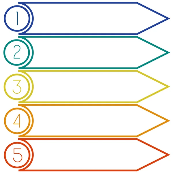 Linee colorate cinque posizioni — Foto Stock