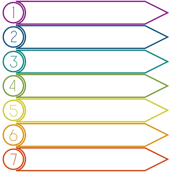 Líneas de colores siete posiciones — Foto de Stock