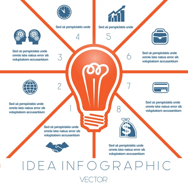 Izzó infographics sablon nyolc találat — Stock Vector