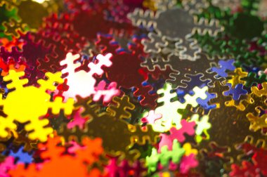 Kağıt kar taneleri çok renkli kutlama kökenli. Makro