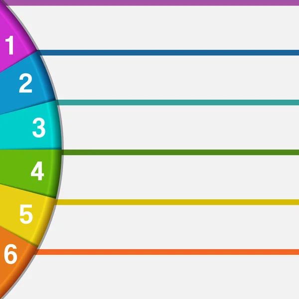 6 proužků a barevné půlkruh — Stock fotografie