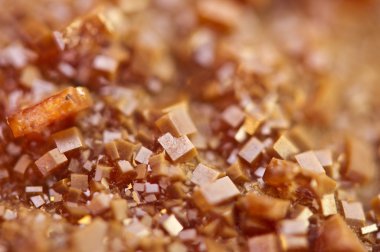 Kristalleri Vanadinite. Makro. Aşırı closeup