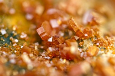 Kristalleri Vanadinite. Makro. Aşırı closeup