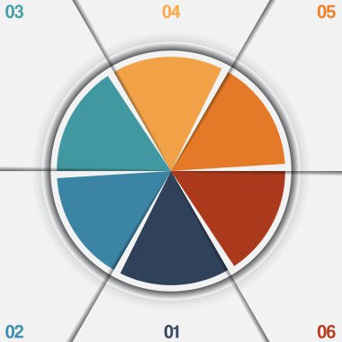 Infographic pasta grafiği şablon 6 pozisyonları