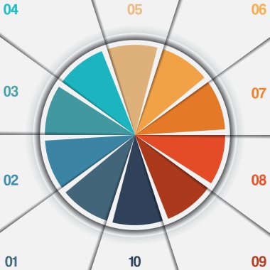 Infographic pasta grafik şablonu 10 pozisyonları