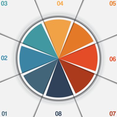 Infographic pasta grafiği şablon 8 pozisyonları