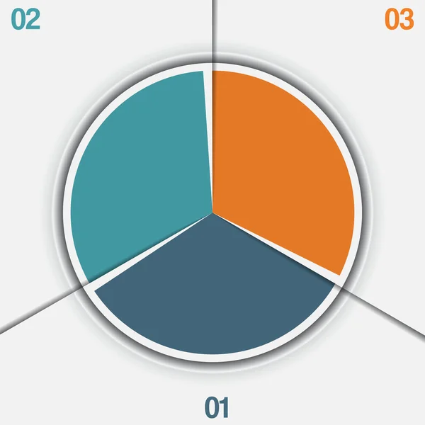 Infografía Plantilla de gráfico de pastel 3 posiciones —  Fotos de Stock