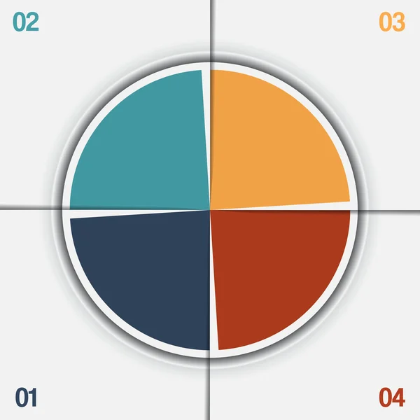 Infografía Plantilla gráfico de pastel 4 posiciones — Foto de Stock