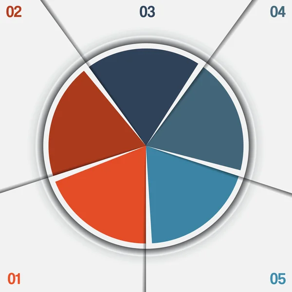 Infographic torta diagram sablon 5 pozíciók — Stock Fotó