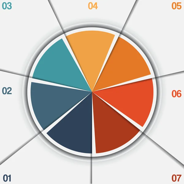 Infografía Plantilla gráfico de pastel 7 posiciones — Foto de Stock