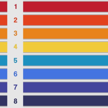Renk infographics metin alanlarını sekiz pozisyonlar şeritler