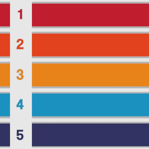 Renk infographics metin alanlarını beş pozisyonlar şeritler — Stok fotoğraf