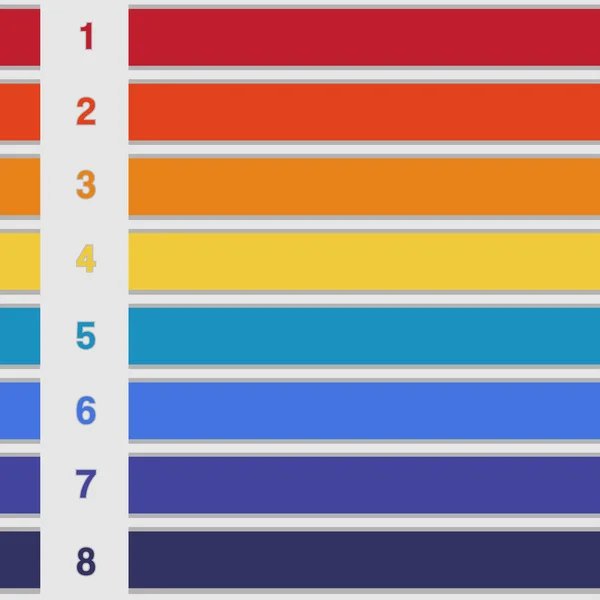 Renk infographics metin alanlarını sekiz pozisyonlar şeritler — Stok fotoğraf