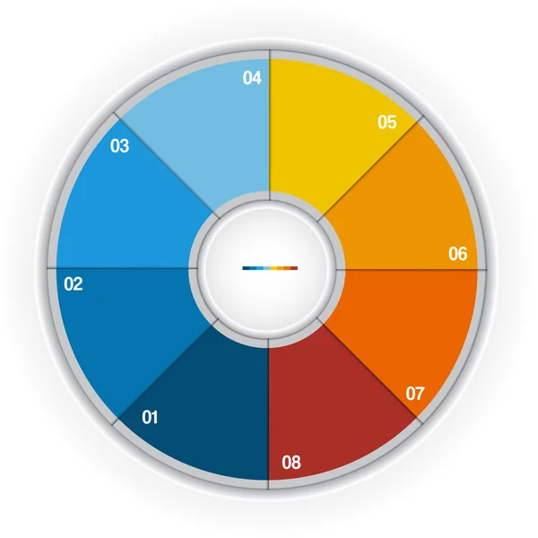 Colorful Ring for cyclic process on eight positions — Stock Photo, Image