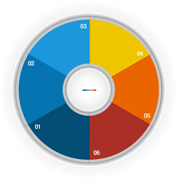 Colorful Ring for cyclic process on six positions — Stock Photo, Image