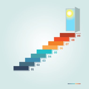 9 adımlar numaralı Infographics