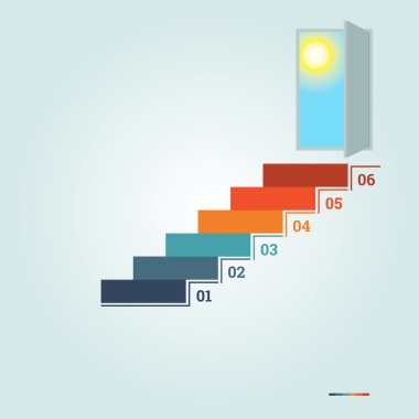 6 adımlar numaralı Infographics