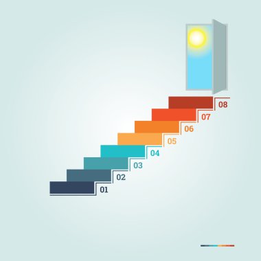 8 adımlar numaralı Infographics