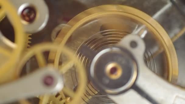 Roues métalliques à l'intérieur de l'horlogerie Tick-Tick Sound . — Video