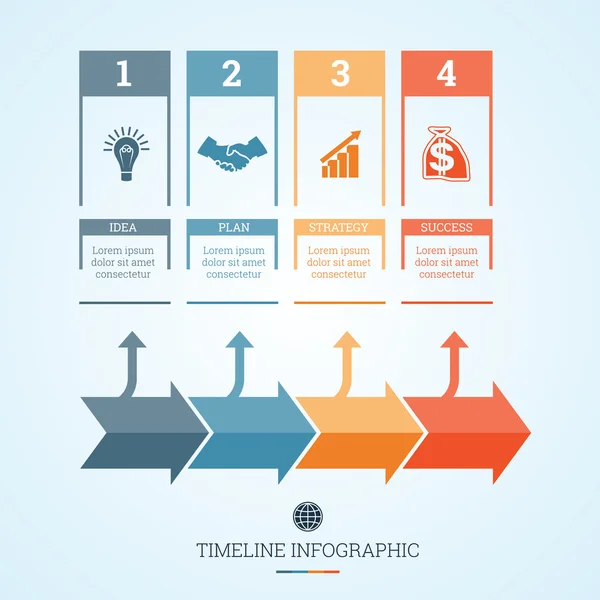 Timeline Infographic for four positions — Stockvector