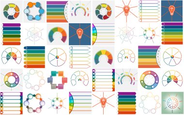 40 şablonları Infographics döngüsel işlemler vektör