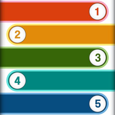 5 numaralı çok renkli şeritler