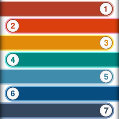 7 numaralı çok renkli şeritler