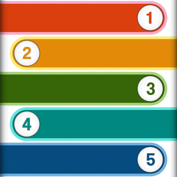 5 tiras multicoloridas numeradas — Fotografia de Stock