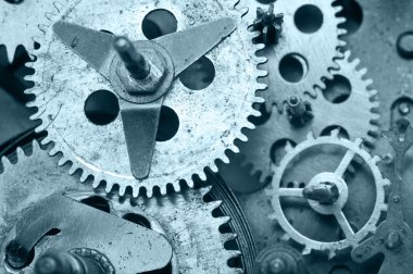 Çark saat mekanizması içinde. Makro