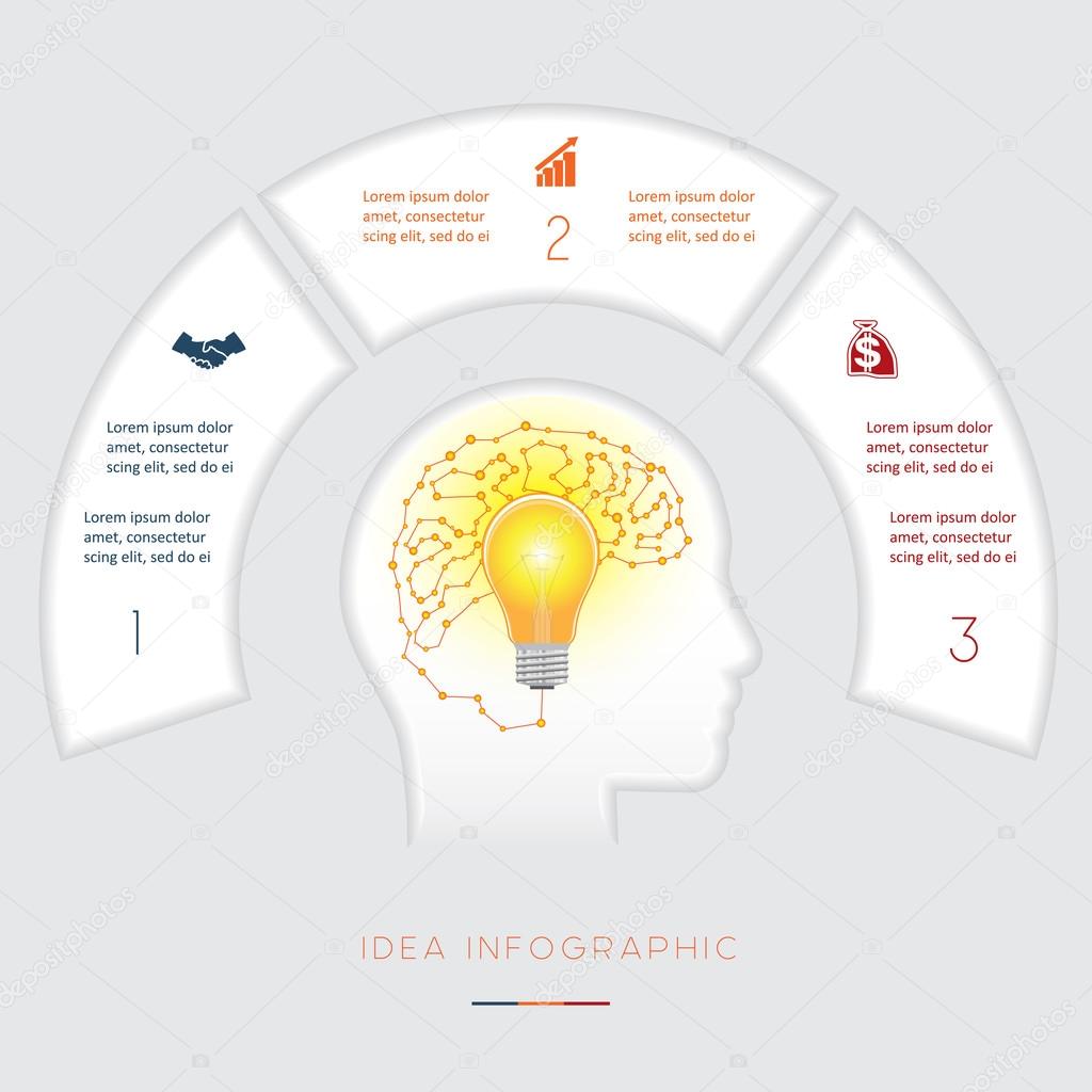 Conceptual idea infographics template three positions