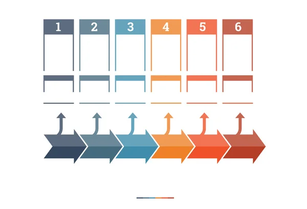 Časová osa Infographic šablona šest pozice — Stock fotografie