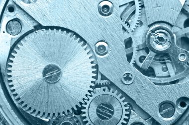 Dişli tekerlekleri saat içinde. Konsept çalışması. Makro