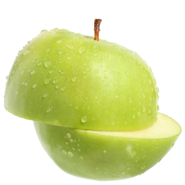 Corte de manzana verde — Foto de Stock