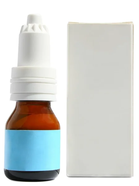 Las gotas medicinales para la nariz con el embalaje — Foto de Stock