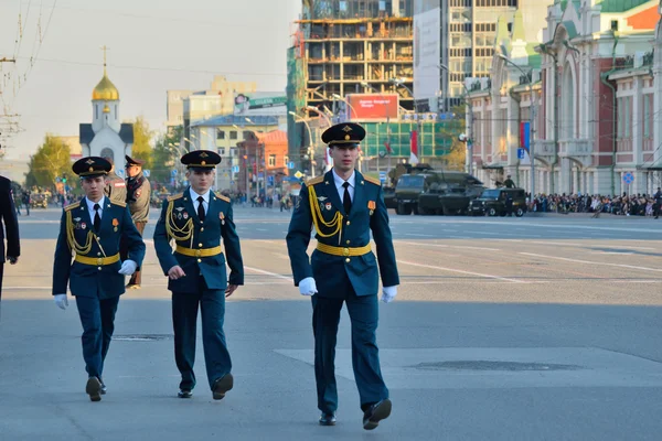 Платье репетиции военного парада в честь Дня Победы . — стоковое фото