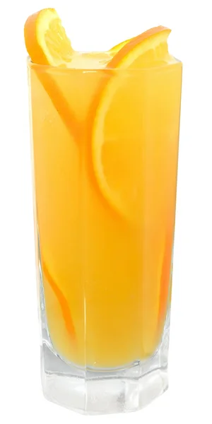 Cocktail met oranje sap en ijsblokjes — Stockfoto