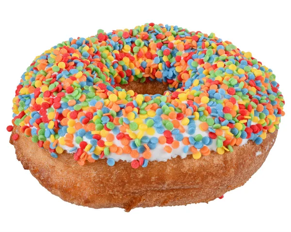 Donut Aliño Confitería Multicolor Aislado Sobre Fondo Blanco — Foto de Stock