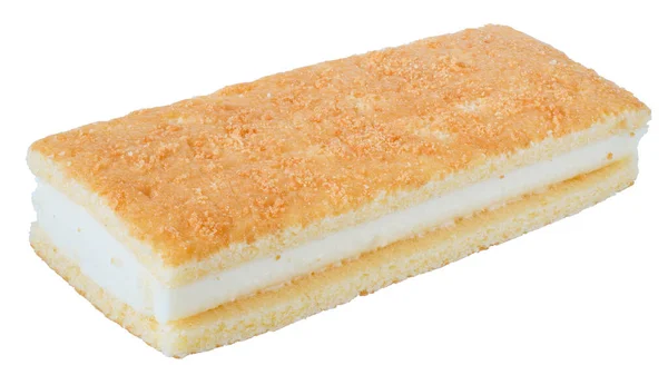 Ijs Vanille Sandwich Chocolade Chip Koekjes Geïsoleerd Een Witte Achtergrond — Stockfoto