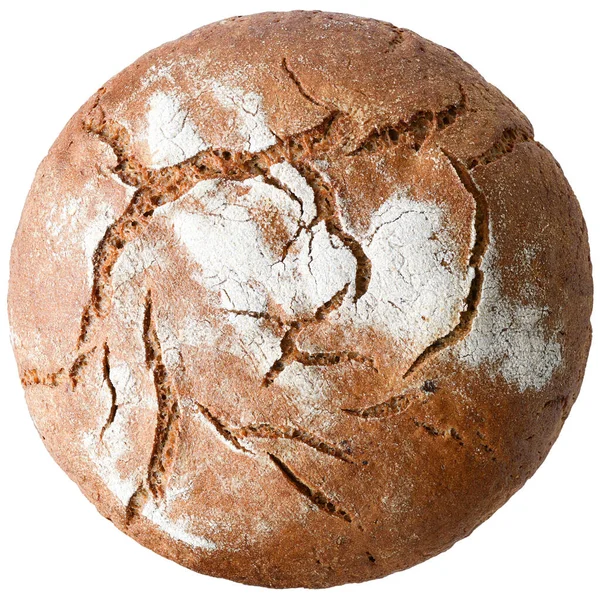 Čerstvý Hnědozrnný Žitný Chléb Izolovaný Bílém Pozadí — Stock fotografie