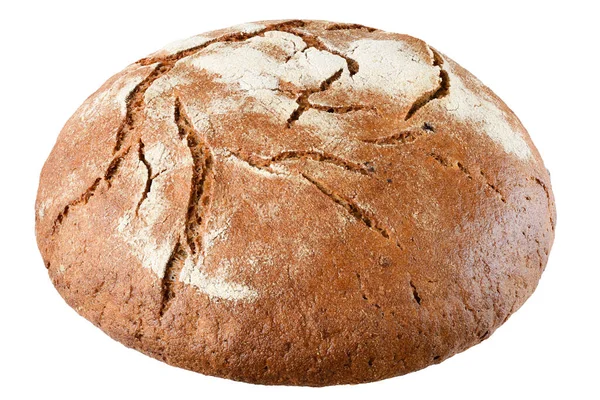 Свіжий Коричневий Зерновий Житній Хліб Ізольований Білому Тлі — стокове фото