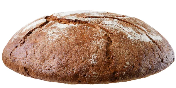 Świeże Brązowe Ziarna Chleba Żytniego Izolowane Białym Tle — Zdjęcie stockowe