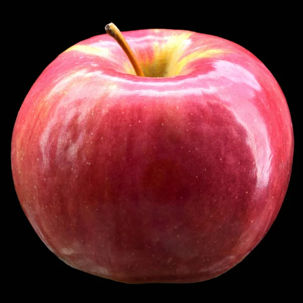 Roter Apfel Isoliert Auf Schwarzem Hintergrund — Stockfoto