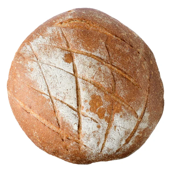 Frisches Roggenbrot Mit Braunem Korn Isoliert Auf Weißem Hintergrund — Stockfoto