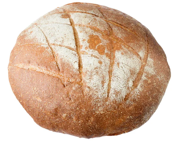 Frisches Roggenbrot Mit Braunem Korn Isoliert Auf Weißem Hintergrund — Stockfoto