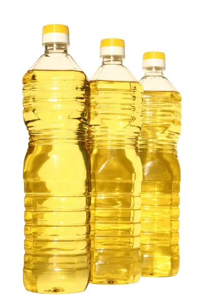 Lahve rostlinných olejů — Stock fotografie