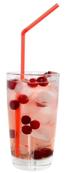 Cocktail mit Preiselbeersaft und Eiswürfeln — Stockfoto