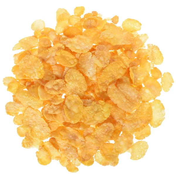 Cornflakes Nahaufnahme von oben isoliert — Stockfoto