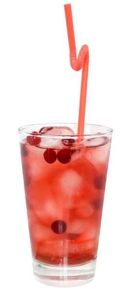 Cocktail med cranberry juice och isbitar — Stockfoto