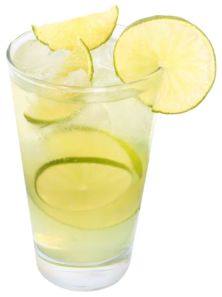 Limonada con limón y cubitos de hielo —  Fotos de Stock