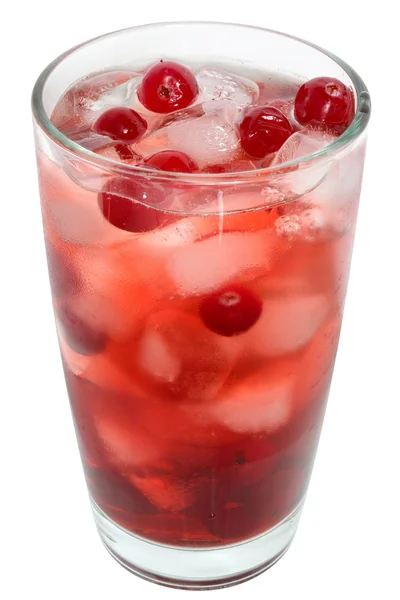 Cocktail with cranberry juice and ice cubes — Stock Photo, Image